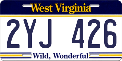 WV license plate 2YJ426