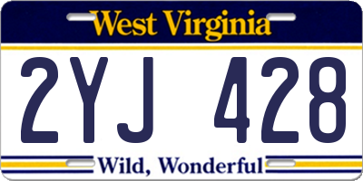 WV license plate 2YJ428