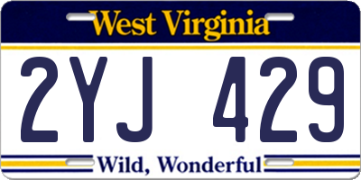 WV license plate 2YJ429