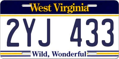 WV license plate 2YJ433