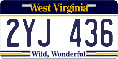 WV license plate 2YJ436