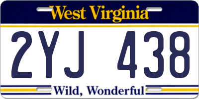 WV license plate 2YJ438