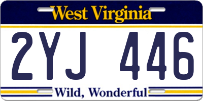 WV license plate 2YJ446