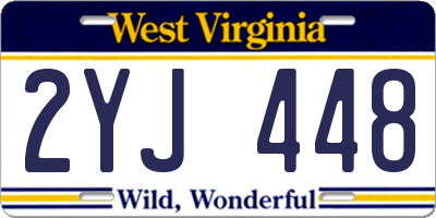 WV license plate 2YJ448