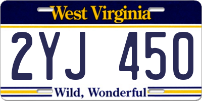 WV license plate 2YJ450