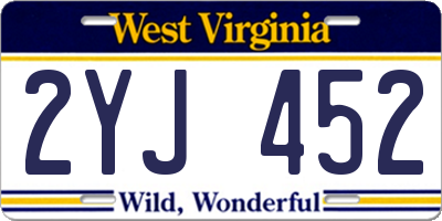 WV license plate 2YJ452