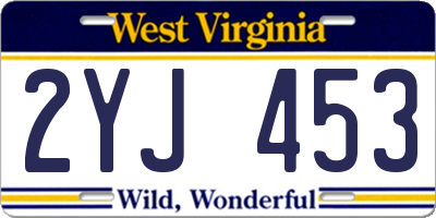 WV license plate 2YJ453