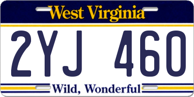 WV license plate 2YJ460