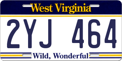 WV license plate 2YJ464