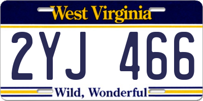 WV license plate 2YJ466