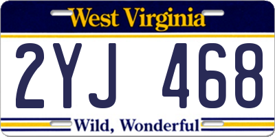 WV license plate 2YJ468