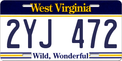 WV license plate 2YJ472