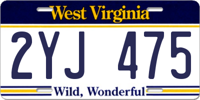 WV license plate 2YJ475