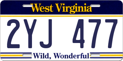 WV license plate 2YJ477