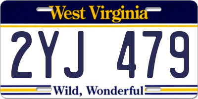 WV license plate 2YJ479