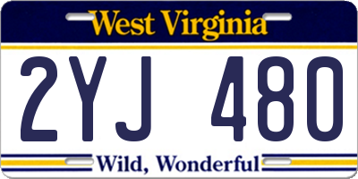 WV license plate 2YJ480
