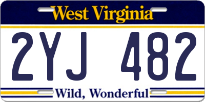WV license plate 2YJ482