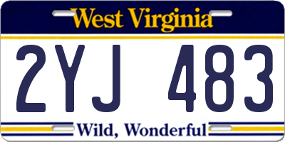 WV license plate 2YJ483