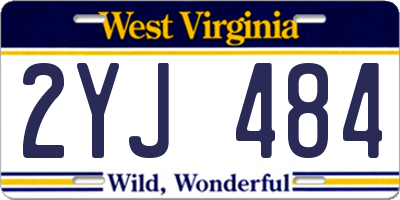 WV license plate 2YJ484