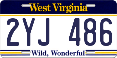 WV license plate 2YJ486