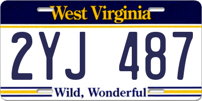 WV license plate 2YJ487