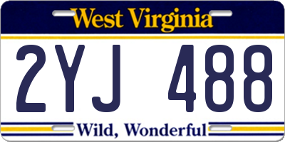 WV license plate 2YJ488