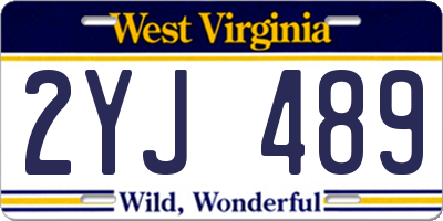 WV license plate 2YJ489