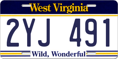 WV license plate 2YJ491