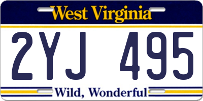 WV license plate 2YJ495