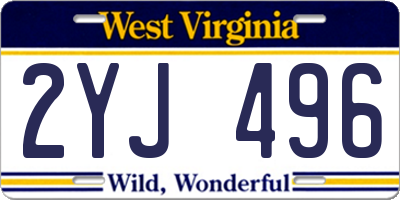 WV license plate 2YJ496