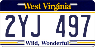 WV license plate 2YJ497