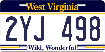 WV license plate 2YJ498