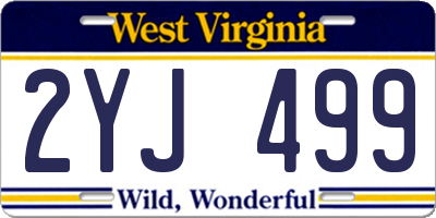 WV license plate 2YJ499