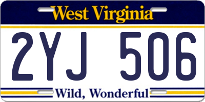WV license plate 2YJ506