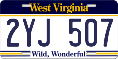 WV license plate 2YJ507