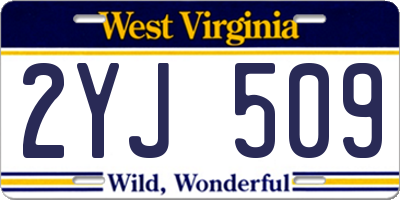 WV license plate 2YJ509