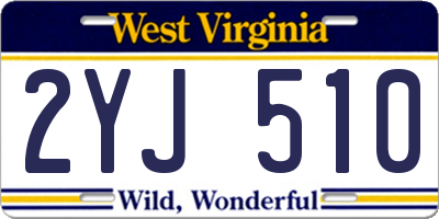 WV license plate 2YJ510