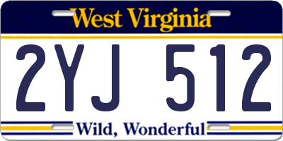WV license plate 2YJ512