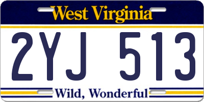WV license plate 2YJ513