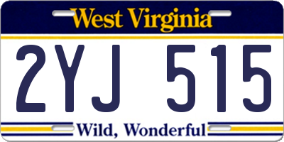 WV license plate 2YJ515