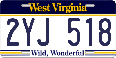 WV license plate 2YJ518