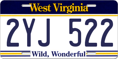WV license plate 2YJ522