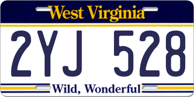WV license plate 2YJ528
