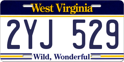 WV license plate 2YJ529