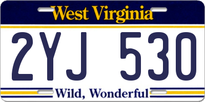 WV license plate 2YJ530