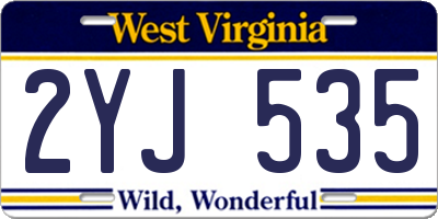 WV license plate 2YJ535