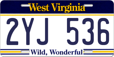 WV license plate 2YJ536