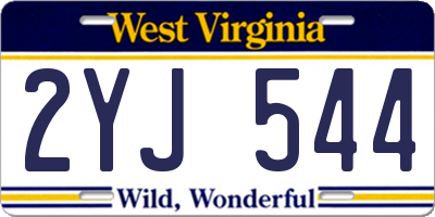 WV license plate 2YJ544