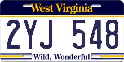 WV license plate 2YJ548