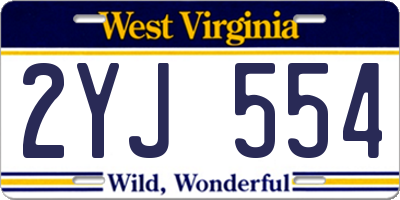 WV license plate 2YJ554